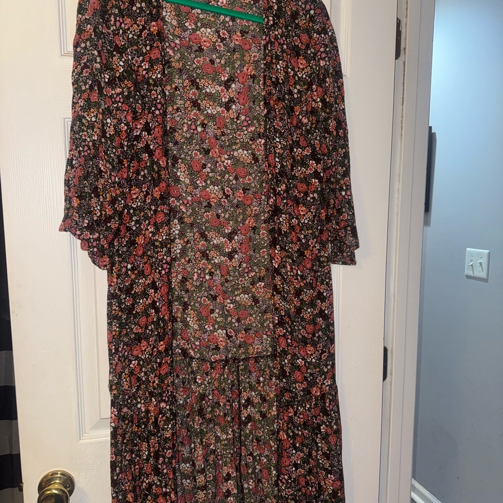 Floral Black and Pink Women's Dress